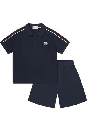 Moncler Sport Sets, male, , 4 Y, Navy Logo Short Set for Boys