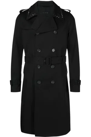 VALENTINO Belted Coats, male, , M, Stud Trench Coat