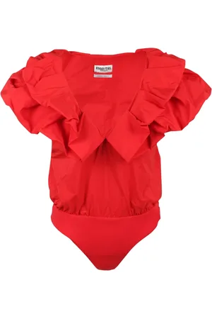 Essentiel Antwerp Body, female, , L, Ruffled V-Neck Bodysuit