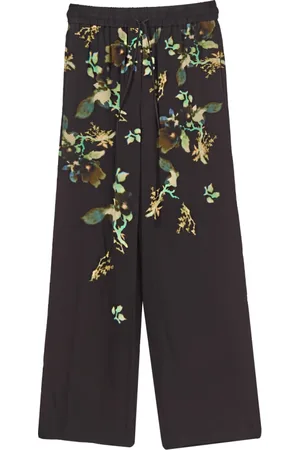 Paul Smith Straight Trousers, female, , XS, Wide Leg Floral Print Trousers