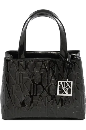 Armani Exchange Logo Charm Handbag with Adjustable Strap