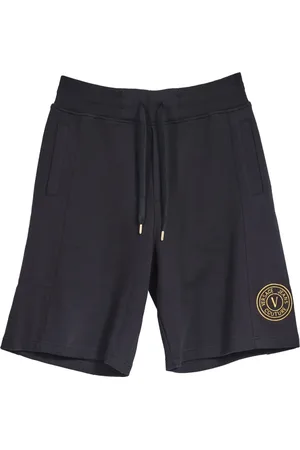 VERSACE Casual Shorts, male, , M, Short V Emblem Joggers /Gold