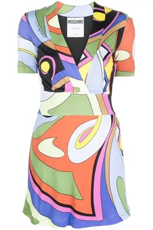Moschino Short Dresses, female, , XS, Geometric Print Multicolour Dress