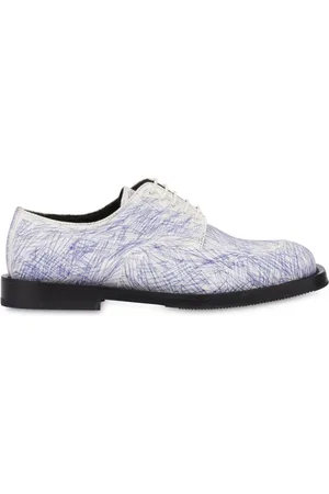 Moschino Laced Shoes, female, , 6 UK, Blue Scribble Print Derby Shoes