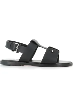 Christian Louboutin Flat Sandals, male, , 7 UK, Leather Sandal with Silver Pin