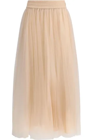 Fabiana Filippi Midi Skirts, female, , S, Layered Tulle Midi Skirt with Zipper