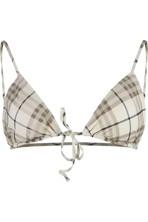 Burberry Triangle Bikini Top with Check Motif