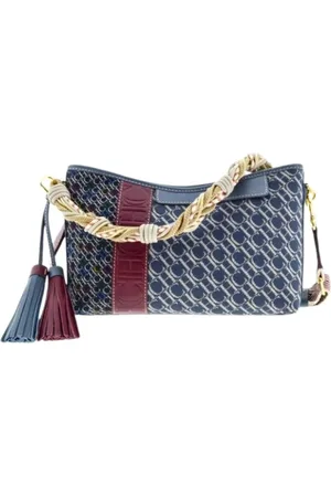Carolina Herrera Handmade Patchwork Crossbody Bag with Leather Fringes