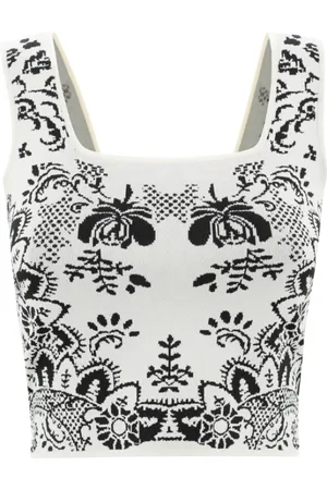 Max Mara Square Neck Jacquard Top Pilade