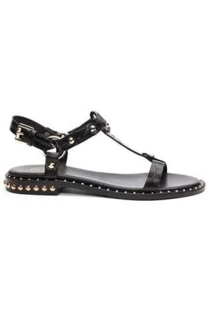 Ash Crocodile Print T-Strap Sandals