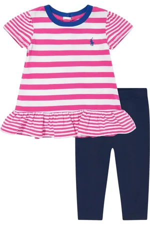 Ralph Lauren Baby Girls T-Shirt and Leggings Set in Pink