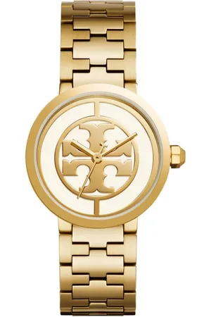 Tory Burch Watches, female, , ONE SIZE, Gold/White Quartz Watch Stainless Steel