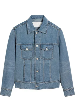 Ami Denim Jackets, male, , L, Buttoned Jacket with Pockets