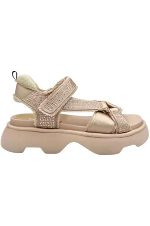 Jeannot Flat Sandals, female, , 3 UK, Satin Sandals with Rhinestones