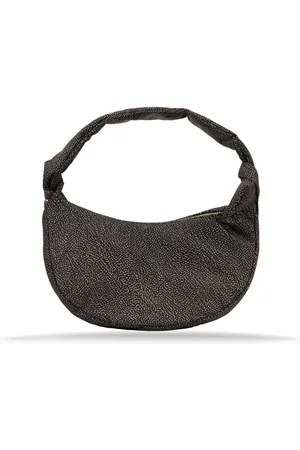 Borbonese Animalier Shoulder Bag with Leather Trim