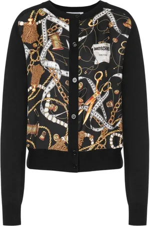 Moschino Cardigans, female, , M, Black Cardigan Elevate Style Aw23