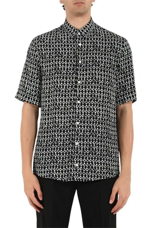Patrizia Pepe Short Sleeve Shirts, male, , 2XL, Loose fit patterned viscose shirt