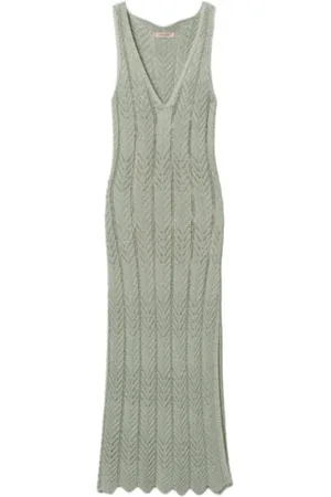 Twin-Set Lurex Dress with V-Neckline