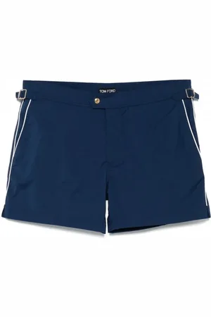 Tom Ford Navy Compact Poplin Swim Shorts