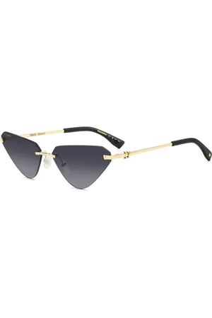 Dsquared2 Sunglasses, female, , 63 MM, Gold Black Sunglasses with Dark Grey Shaded