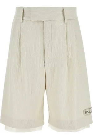 AMIRI Stretch Bermuda Shorts in Ivory Polyester