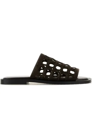 Salvatore Ferragamo Sliders, male, , 7 UK, Dark Suede Barbados Slippers