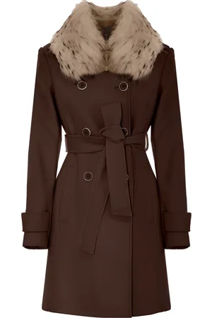 Kocca Belted Coats, female, , L, Fur Collar Double-Breasted Coat