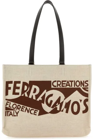 Salvatore Ferragamo Tote Bags, female, , ONE SIZE, Canvas Shopping Bag in Sand