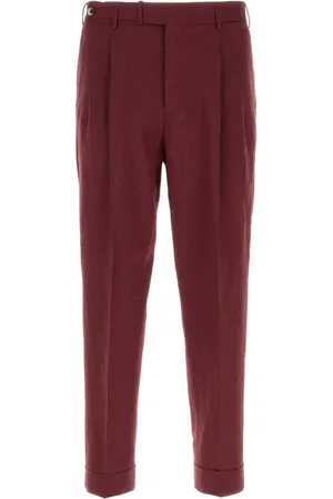 PT Torino Slim-fit Trousers, male, , S, Burgundy Wool Blend Pant