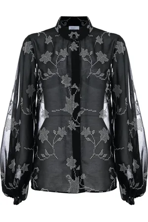 Kocca Blouses, female, , L, Floral Transparent Shirt Elegant Floral Pattern