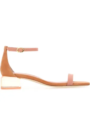 Stuart Weitzman High Heel Sandals, female, , 5 1/2 UK, Peach Suede Lucite NudistCurve Sandals