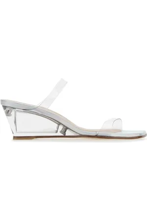 Stuart Weitzman Transparent PVC Lucite Aleena Mules