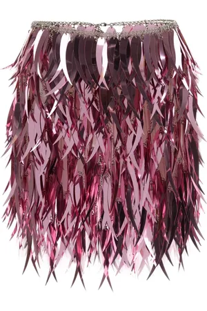 Paco rabanne Metallic Feather Mini Skirt