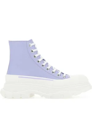 Alexander McQueen Lilac Leather Tread Slick Trainers