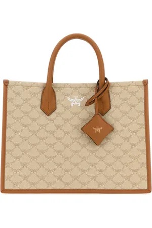 MCM Tote Bags, female, , ONE SIZE, Printed canvas Himmel medium shopping bag