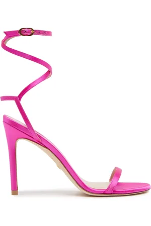 Stuart Weitzman High Heel Sandals, female, , 4 1/2 UK, Fuchsia Satin Barelynude Heels