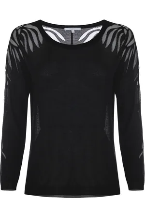 Kocca Round-neck Knitwear, female, , S, Sheer Buttonless Long Sleeved Blouse