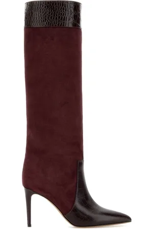 PARIS TEXAS High Boots, female, , 5 1/2 UK, Burgundy Suede Stiletto Boots