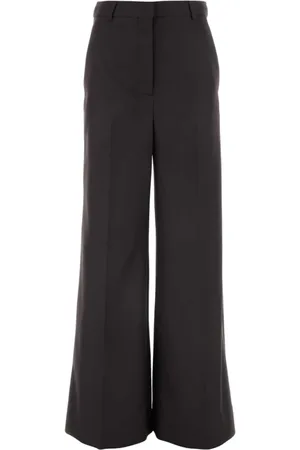 Stella McCartney Wide Trousers, female, , 3XS, Flannel Wide-Leg Pant in Chocolate