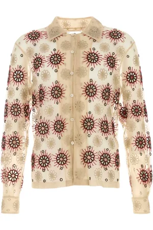 BODE Cardigans, male, , 2XL, Embellished Tulle Solarium Shirt
