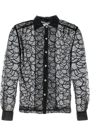 BODE Casual Shirts, male, , L, Pewter Shoal Long Sleeve Shirt