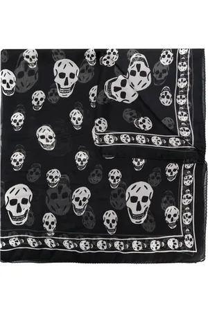 Alexander McQueen Silky Scarves, male, , ONE SIZE, Skull Silk Scarf
