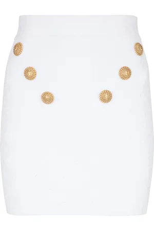 Balmain Short Skirts, female, , S, 6-button knit skirt
