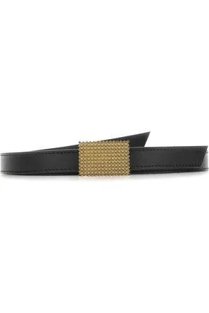 Lanvin Belts, female, , 80 CM, Gold Square Buckle Leather Belt