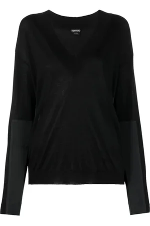 Tom Ford V-neck Knitwear, female, , M, Panelled V-Neck Knitted Jumper