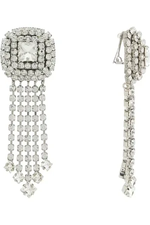 Alessandra Rich Earrings, female, , ONE SIZE, Crystal Drop Clip-On Earrings
