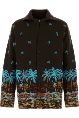 Alanui Cardigans, male, , L, Embroidered Wool Cardigan