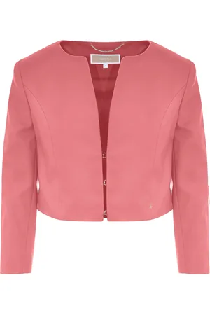 Kocca Elegant Crop Jacket with Round Neckline