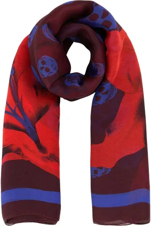 Alexander McQueen Silky Scarves, female, , ONE SIZE, Silk Printed Foulard Scarf