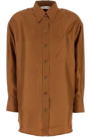 ZIMMERMANN Shirts, female, , M, Copper Silk Illustration Shirt